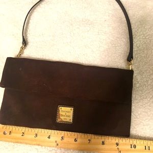 NWOT Dooney & Bourke chocolate suede clutch